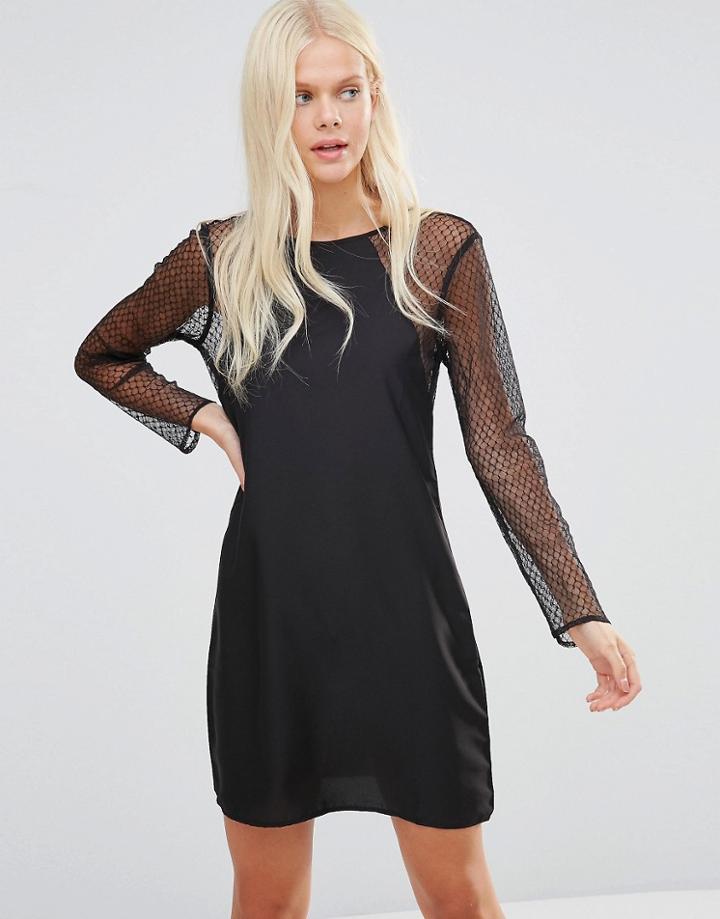 Jdy Lace Sleeve Dress - Black