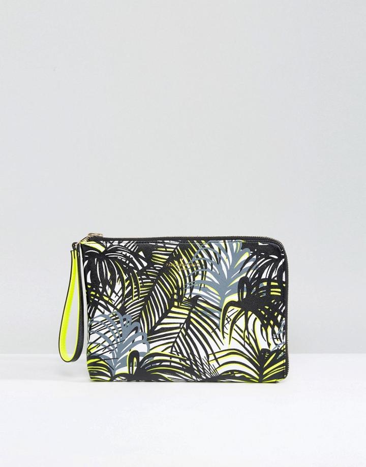 Pauls Boutique Pouch Clutch Bag In Palm Print - Multi