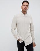 River Island Skinny Fit Shirt In Stone - Stone