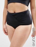 Asos Curve Mix & Match Highwaist Bikini Bottom With Wrapped Front And