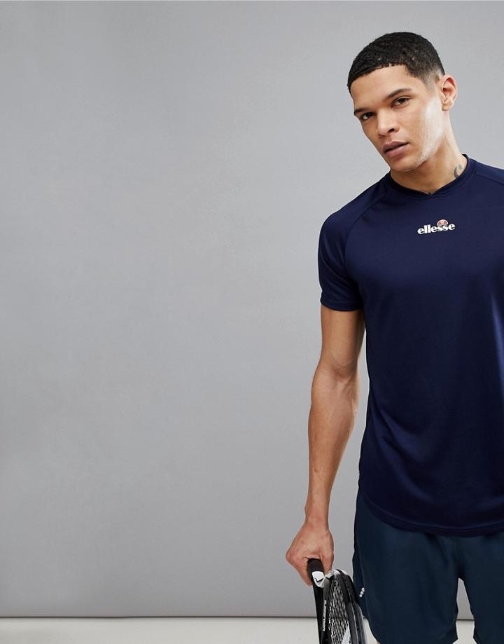 Ellesse Tennis T-shirt With Small Logo In Navy - Navy