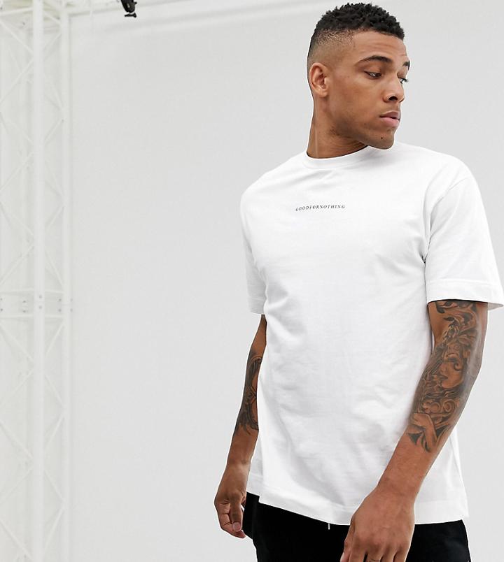 Good For Nothing Oversized T-shirt In White With Logo - White