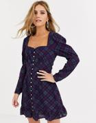 Rahi Marcy Check Mini Dress-green
