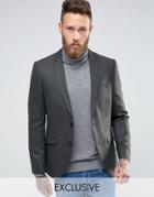 Heart & Dagger Skinny Blazer In Tweed - Green