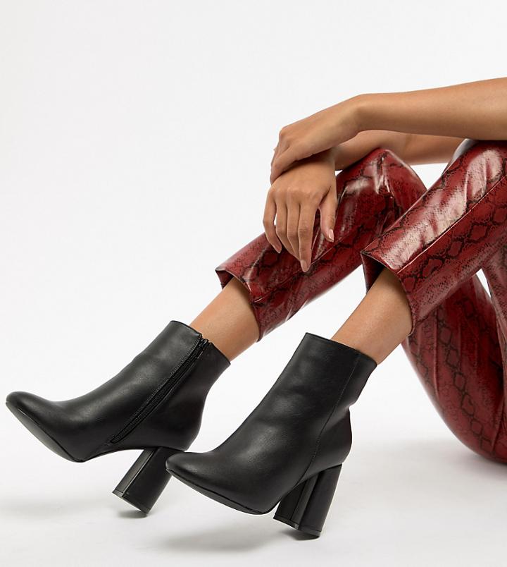 Truffle Collection Curved Heel Ankle Boots - Black