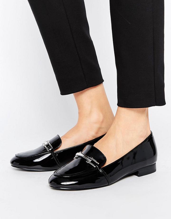 Faith Abi Buckle Flat Shoes - Black