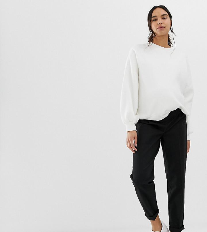 Asos Design Maternity Chino Pants With Under Bump - Black