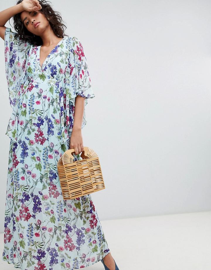 Ghost Kimono Sleeve Printed Maxi Dress - Multi