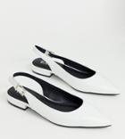 Raid Exclusive Revel White Sling Back Flat Shoes - White