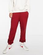 Asos Design Relaxed Waffle Sweatpants In Red - Part Of A Set