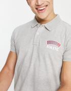 Russell Athletic Logo Polo Top In Gray-grey