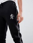 Gym King Skinny Joggers In Black With Side Stripe Taping - Black