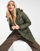 The North Face Dealio Down Parka Jacket In Taupe Green
