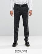 Noak Super Skinny Smart Trousers In Check - Black