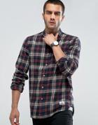 Penfield Harmon Check Shirt Buttondown Flannel Regular Fit In Gray - Gray
