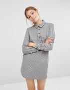 People Tree Dip Hem Chambray Shirt Dress - Gray
