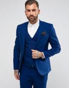 Asos Slim Suit Jacket In Royal Blue - Blue