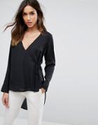 Asos Clean Wrap Dip Back Top - White