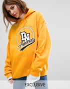 Reclaimed Vintage Oversized Hoodie With Varsity Print - Yellow