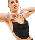 As You Satin Floating Backless Top In Black