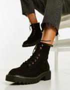 Miss Selfridge Adi Black Micro Lace Up Boots