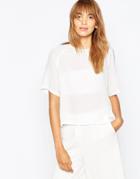 Suboo Graphite Silk Tee - White