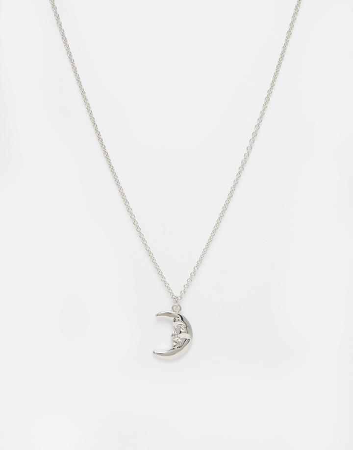 Asos Moon Necklace - Rhodium
