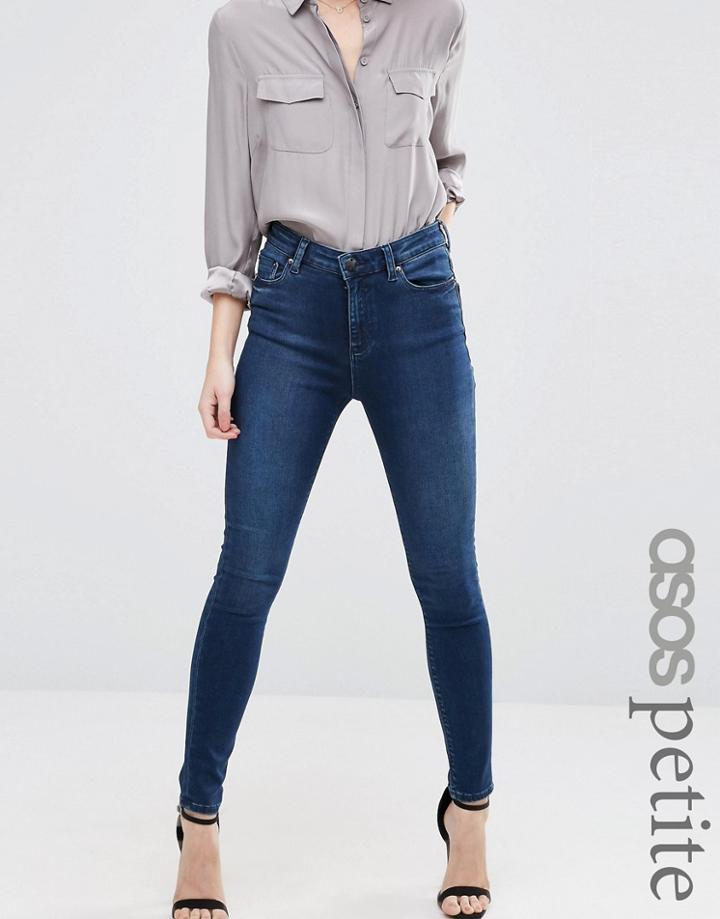 Asos Petite Ridley Skinny Jeans In Minx London Blue Wash - Blue