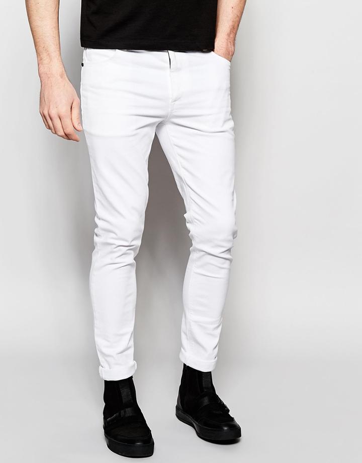 Dark Future Super Skinny Jeans In White - White