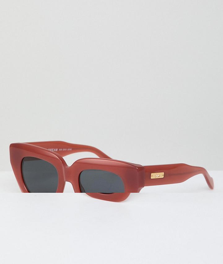 Sonix Tokyo Dream Retro Sunglasses In Red - Gold