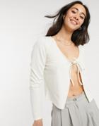 Vila Cropped Cardigan In White