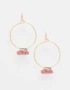 Asos Precious Bar Hoop Earrings - Pink