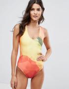 Mr Gugu & Miss Go Multi Color Printed Swimsuit - Yellow