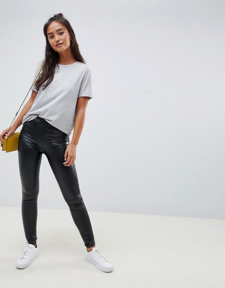 Jdy Laila Faux Leather Leggings - Black
