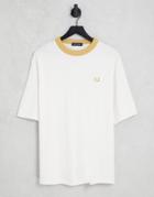 Fred Perry Knitted Trim T-shirt In White