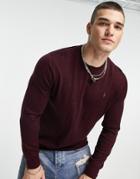 Polo Ralph Lauren Icon Logo Merino Wool Knit Sweater In Burgundy Heather-red