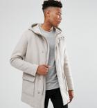 Selected Homme Tall Wool Parka With Padded Lining - Beige