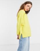 Topshop Brushed Sweater In Yellow