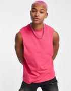 Asos Design Relaxed Fit Tank Top In Bright Pink