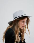 Ted Baker Rope Trim Flat Brimmed Hat - Gray