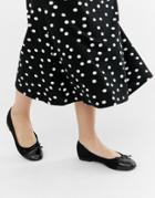 Asos Design Larva Toe Cap Ballet Flats - Black