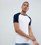 Asos Design Tall Muscle Fit T-shirt With Contrast Raglan - Multi