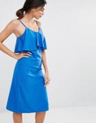 Daisy Street Dress With Frill Top - Blue