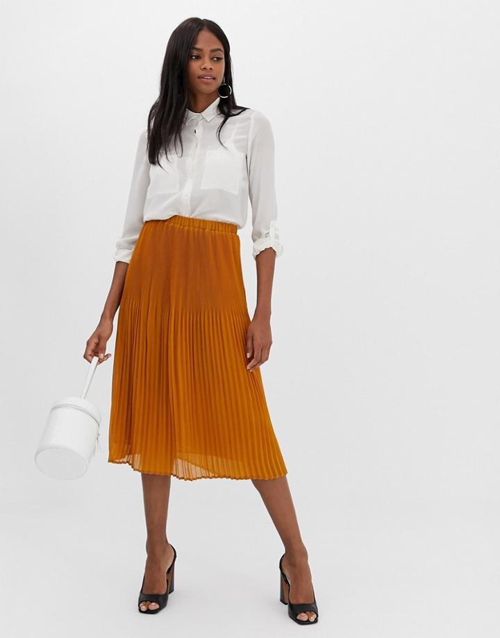 Y.a.s Pleated Midi Skirt - Brown