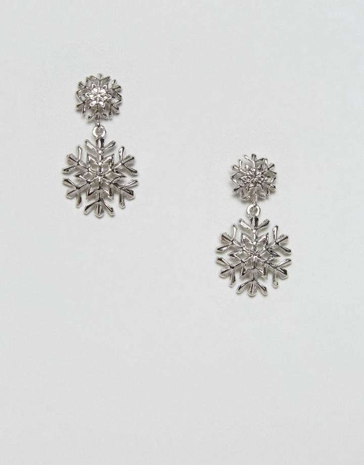 Ted Baker Snowflake Drop Earrings - Silver