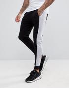 Asos Super Skinny Jogger With Color Blocking Nep Panel - Black