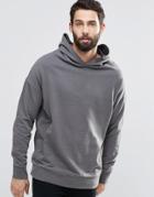Only & Sons Hooded Sweat With Drop Shoulder - Brushed Nickel