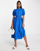 Influence Cut Out Side Midi Dress In Cobalt Blue