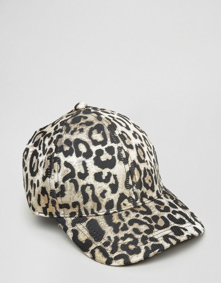 Asos Leopard Brocade Baseball Cap - Multi