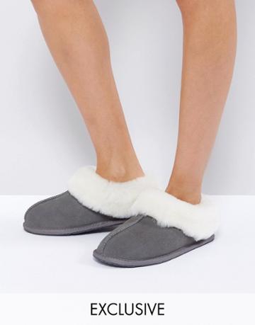 Ozlana Mildura Sheepskin Slipper - Gray
